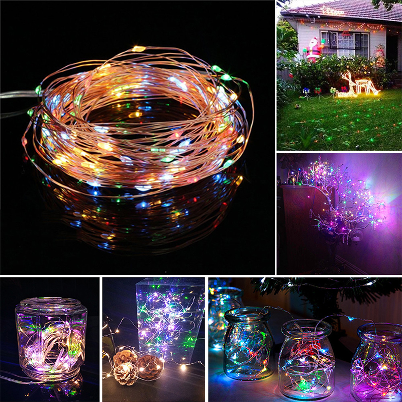 12m Solar String Light [100-LED, 8 Modelos] Decoração de Casamento do Festival de Jardim Fairy Lamp-8 Modos 12m 100 - LED Multicolor