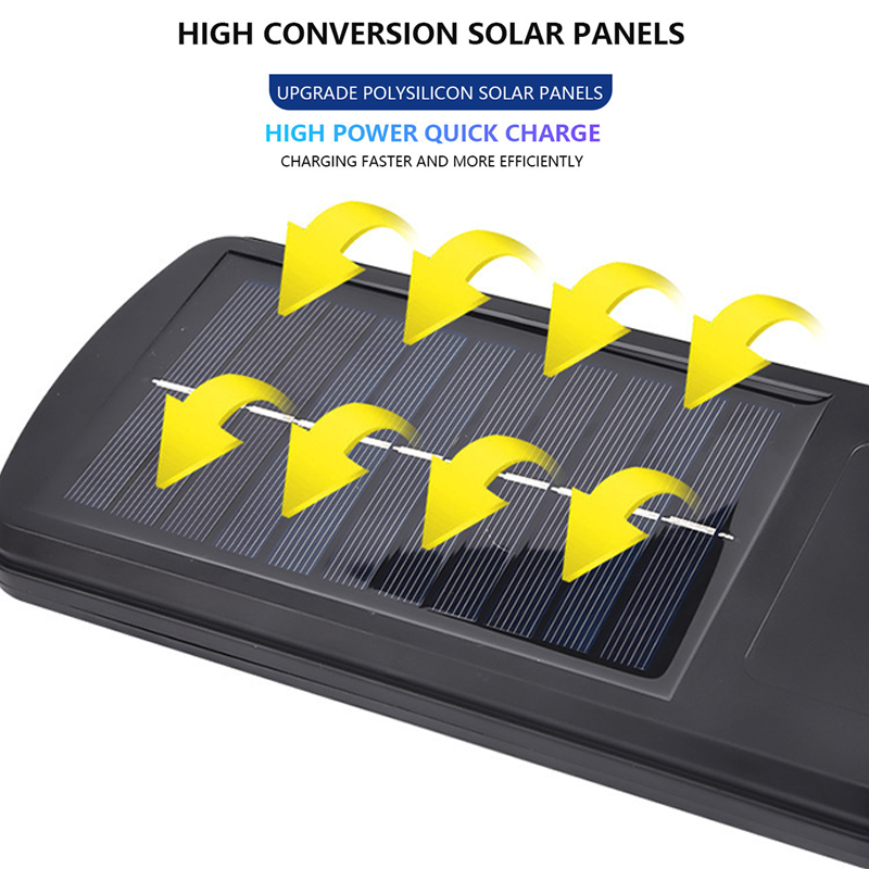 LED Solar Street Light 3 Modes Lámpara de Jardín Remoto IP67 Sensor de Movimiento Impermeable al Aire Libre Iluminación al Aire Libre - L Tamaño/4 Mazorca Con Control Remoto