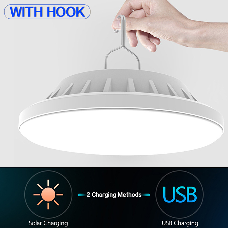 USB / Bulb a LED Solare 3/5 Modalità Market Street Night Light Emergenza Light Solar Lample Polismo Banca-120 - Solare a LED