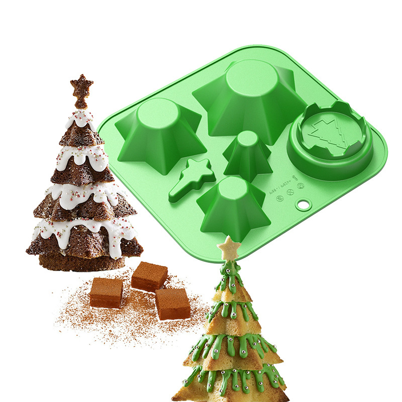 Navidad árbol De Silicona Molde Para Hornear Galletas De Chocolate Para Hornear