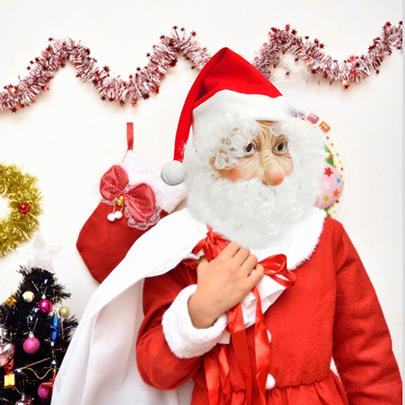 Santa Claus Máscara Disfraz De Cara Fiesta Mascarada Elegante Vestido