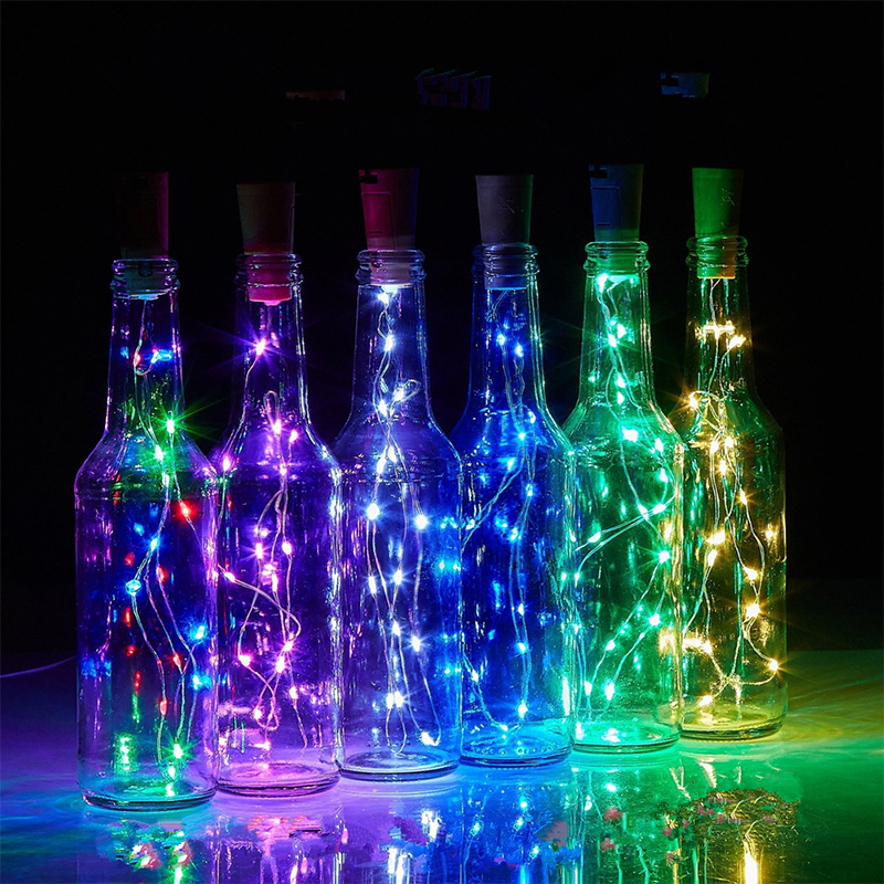 10pcs/set LED String Light Wine Bottle Stopper Colore Light - Bianco/1 Metro 10 Luci