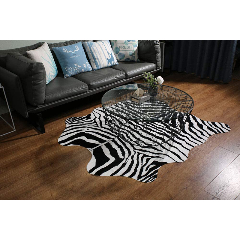 Assoalho Mat Bedroom Tapete Faux Fur Cow / Leopard / Zebra Tapete - Padrão De Zebra