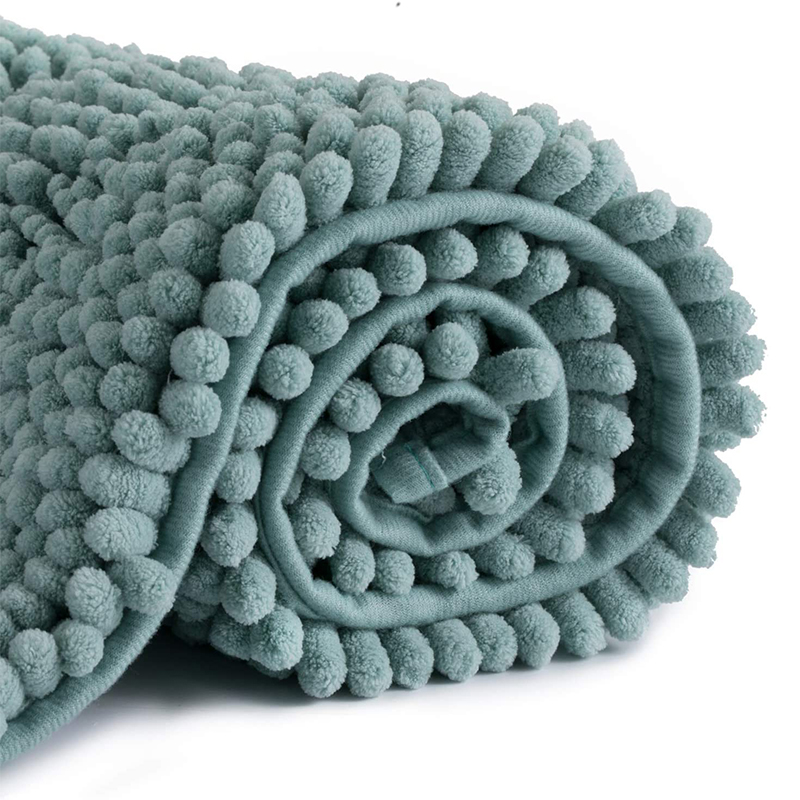 Bath-Teppich Ultra Dicke Und Weiche Badematte Chenille Gestreifte Bodenmatte Mit Rutschfester Türmatte - Marineblau / Größe: 50x81cm