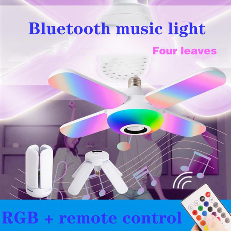 Lâmpada RGB de Música RGB de Teto LED 50W Com Alto -falante Bluetooth Remote Dimmable Smart Party Light