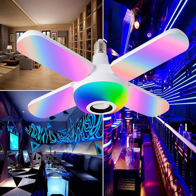 50W LED Ceiling Light Music RGB Lamp With Bluetooth Speaker Remote Dimmable Smart Party Light