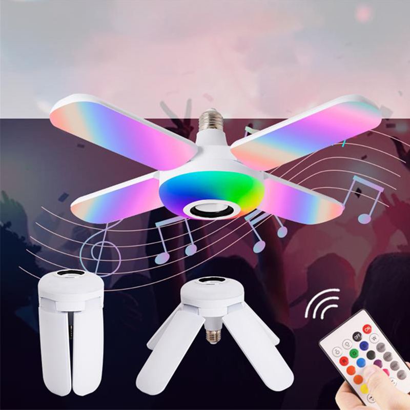 Lâmpada RGB de Música RGB de Teto LED 50W Com Alto -falante Bluetooth Remote Dimmable Smart Party Light