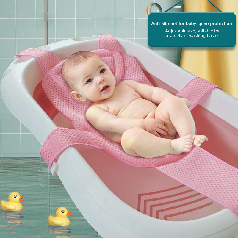 Recién Nacido Bath Bath Support Net Net Bathtub Ducha Mesh Bathing Cuns - Rosado