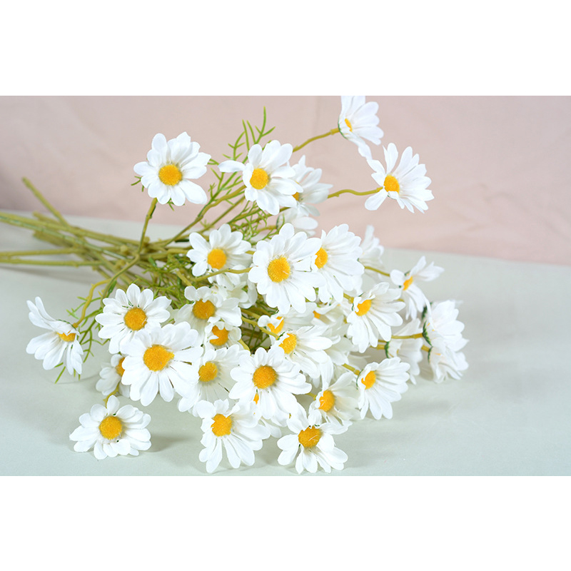 10pcs Fleurs De Marguerite Artificielle Pour Balcon De Fête De Mariage Décor À La Maison - Rose