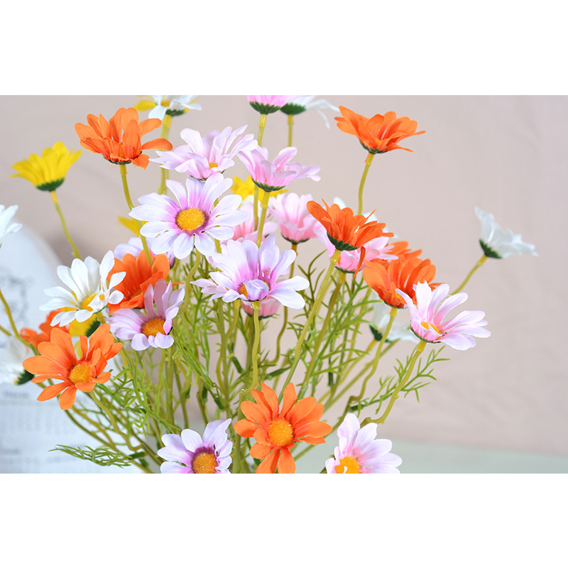 10 Pcs Flores Artificiais Da Margarida Para A Decoração Da Casa Da Varanda Da Festa De Casamento - Cor De Rosa