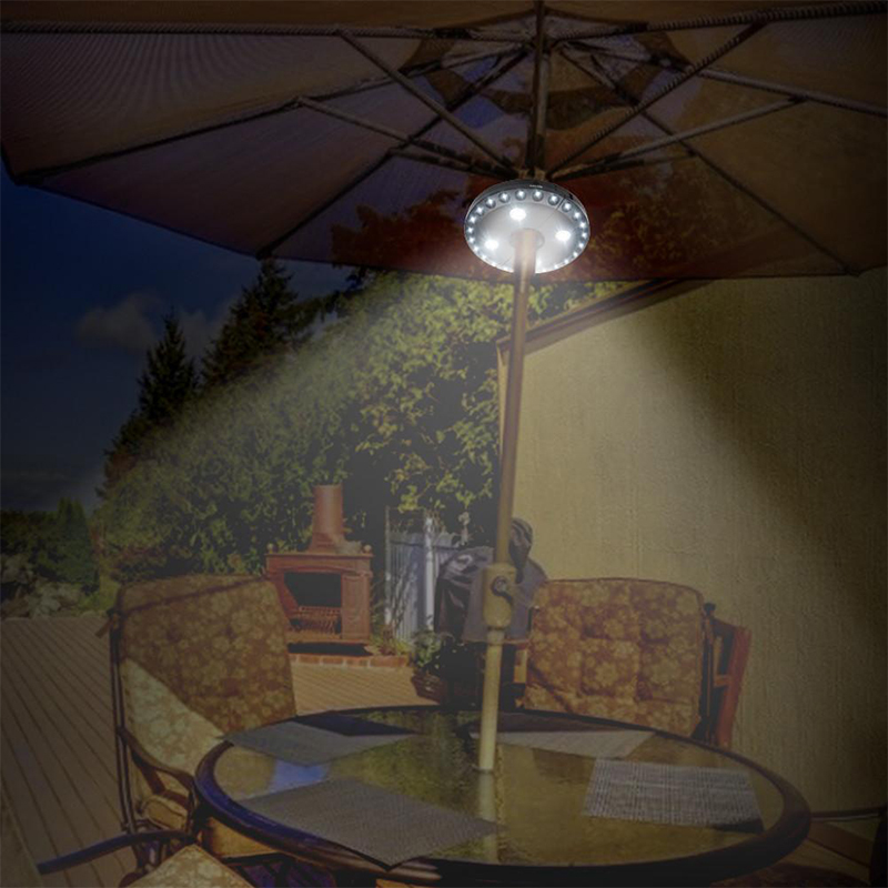 Luci da Parasole Ombrello da Patio a 28 Led 3 Modalità di Illuminazione da Campeggio da Esterno