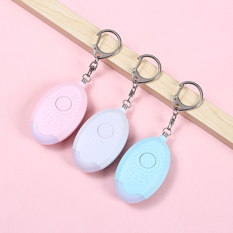 Som Seguro Pessoal Pessoal Keychain 130dB Auto Defense Alarm Lanterna De Emergência - Branco