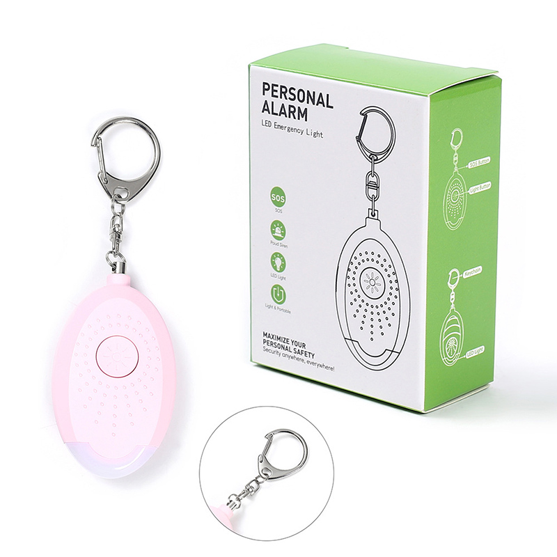 Som Seguro Pessoal Pessoal Keychain 130dB Auto Defense Alarm Lanterna De Emergência - Branco