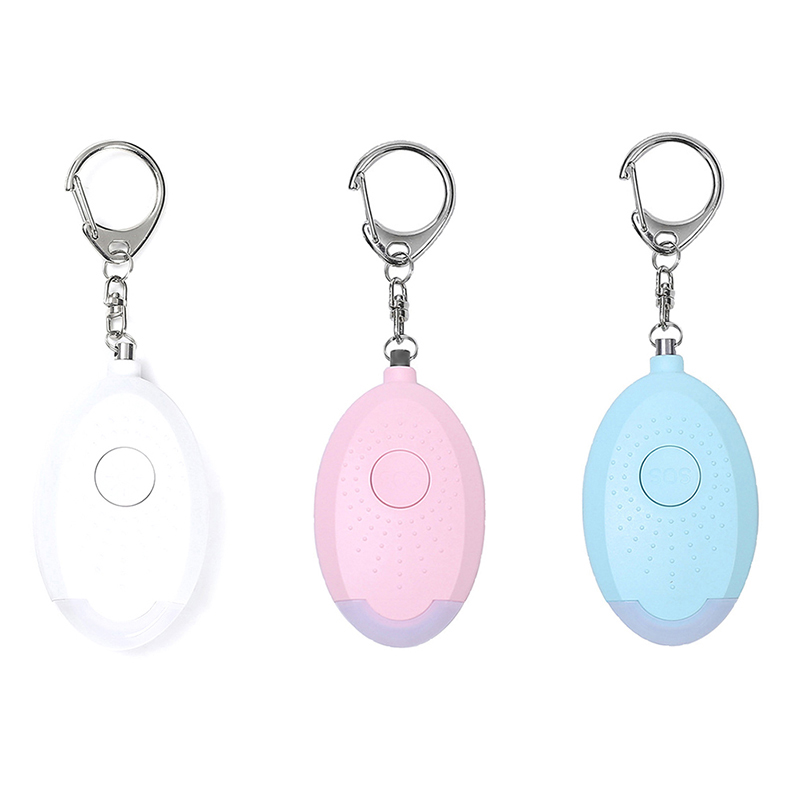 Som Seguro Pessoal Pessoal Keychain 130dB Auto Defense Alarm Lanterna De Emergência - Branco