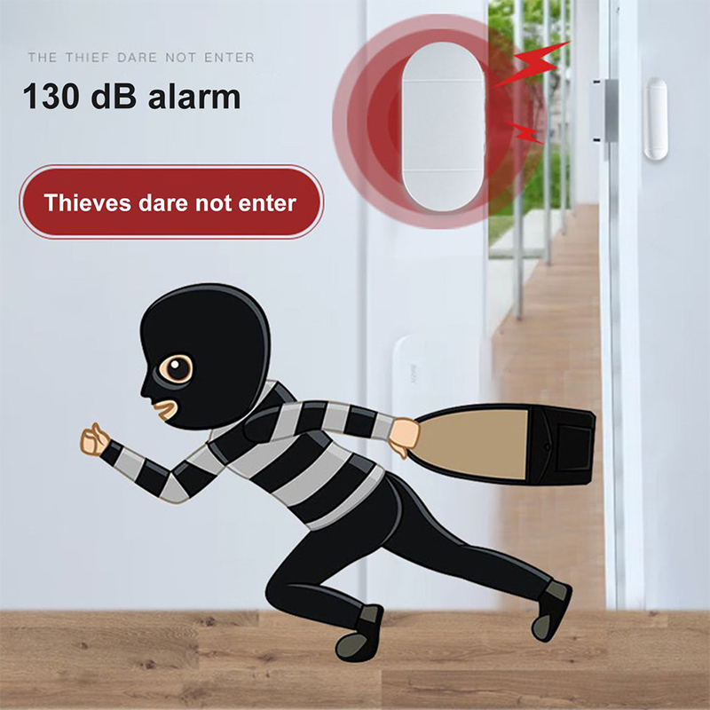 Alarma de la Puerta de la Ventana de Control Remoto Inalámbrico 130dB Súper Fuerte Alarma de Seguridad Alarma Del Sensor Magnético Casa de la Puerta Del Sensor Magnético - Juego de Alarma de la Puerta