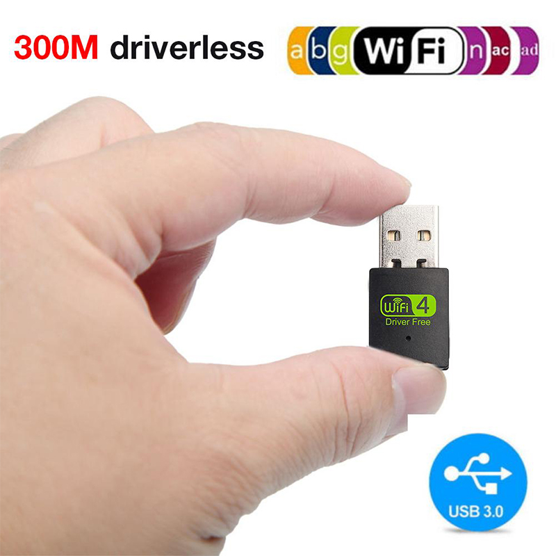 Adaptateur Bluetooth USB ZZ-3505C USB 300 Mbps Double Bande 2,4g WiFi Dongle Network Carte Pour Ordinateur Portable - le Noir