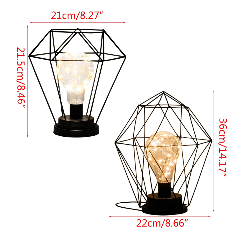 Eisen Hohl Tischlampen Warme Leichte Laternen -nacht -schreibtisch Licht Für Wohnkultur - Diamant