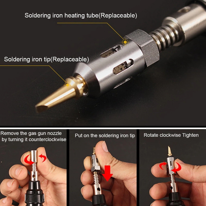 13 Unids / Set MT-100 SOLDADING PEN BRENDADOR BURNER TORCH TORCH BUTANANE GAS TORCH - Amarillo