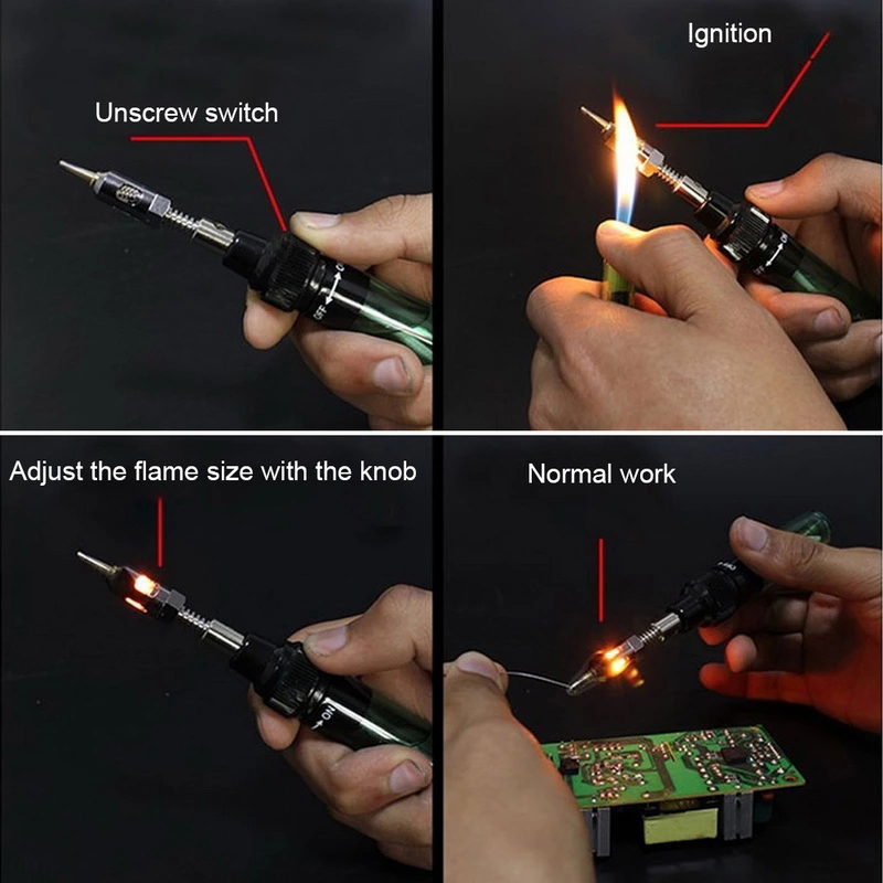 13 Unids / Set MT-100 SOLDADING PEN BRENDADOR BURNER TORCH TORCH BUTANANE GAS TORCH - Amarillo