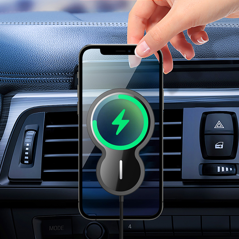 Lemonda Smart Z2 15W QC Wireless Car Téléphone Chargeur Magnetic Charging Dock à 360 Degrés Réglage - Bleu