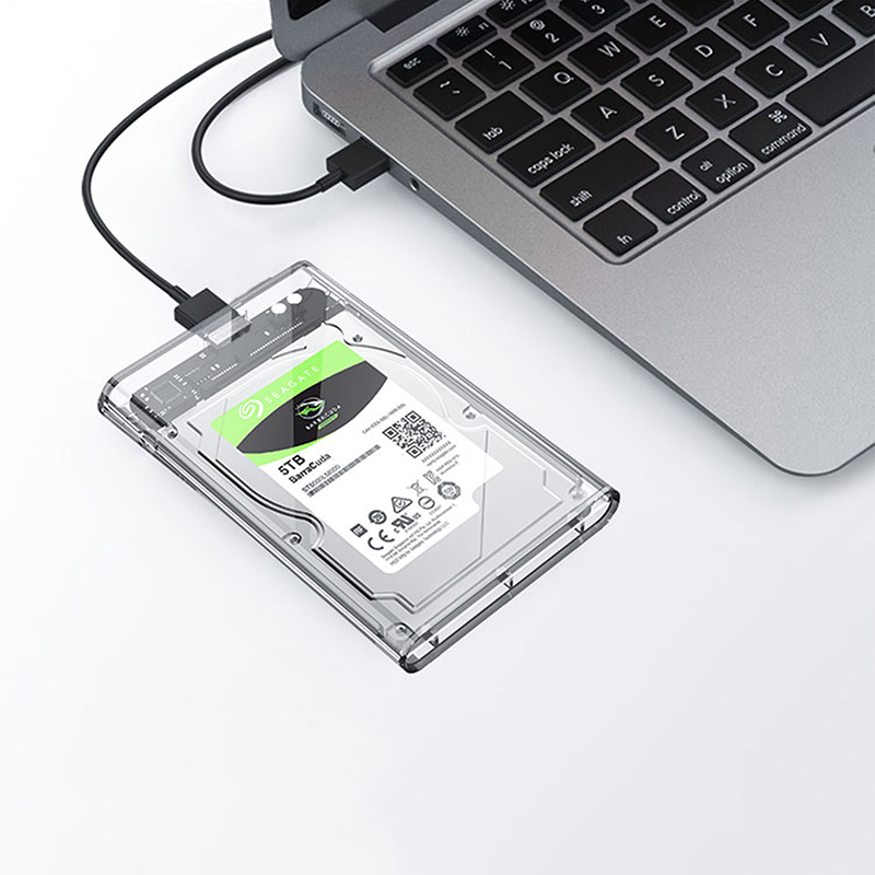 USB 3.0 Externer Festplattengehäuse -festplatte Hülle 2.5 SSD/HDD Transparent Speicherfall