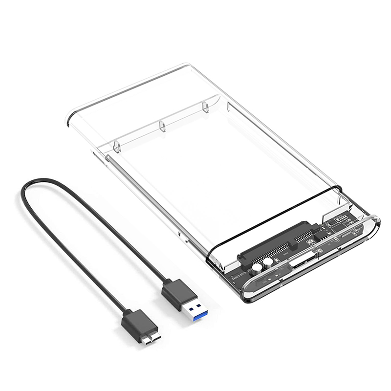 Caso de Disco Duro Del Disco Duro Externo USB 3.0 Caso de Almacenamiento Transparente SSD/HDD