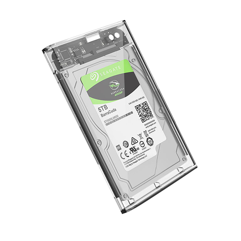 USB 3.0 Externer Festplattengehäuse -festplatte Hülle 2.5 SSD/HDD Transparent Speicherfall