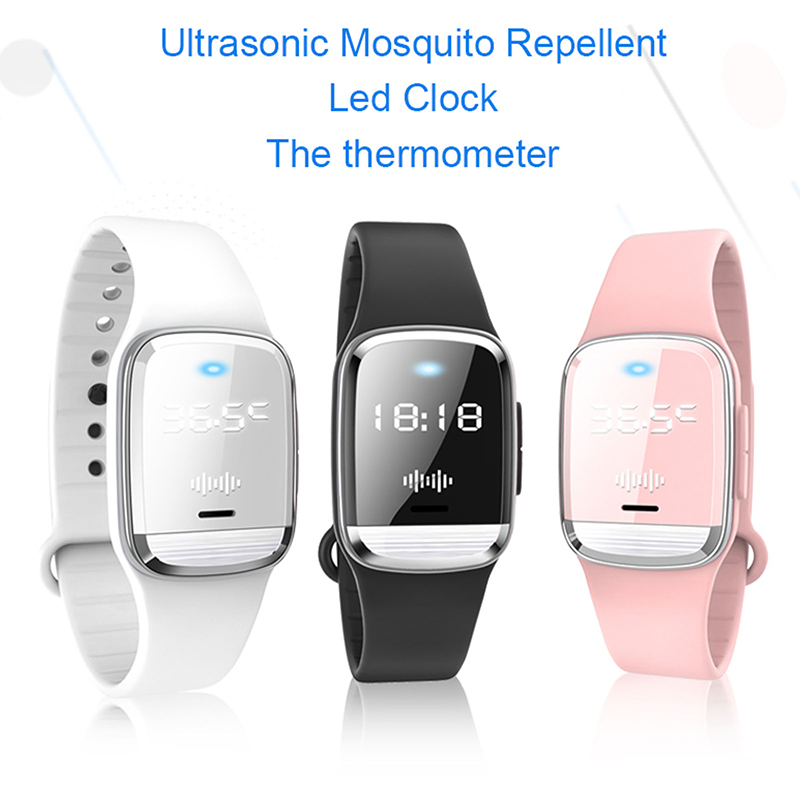 M20 Pest Ultrasonic Mosquito Pulsero Repelente Camping Anti-mosquito Welpband Smart Watch - Negro