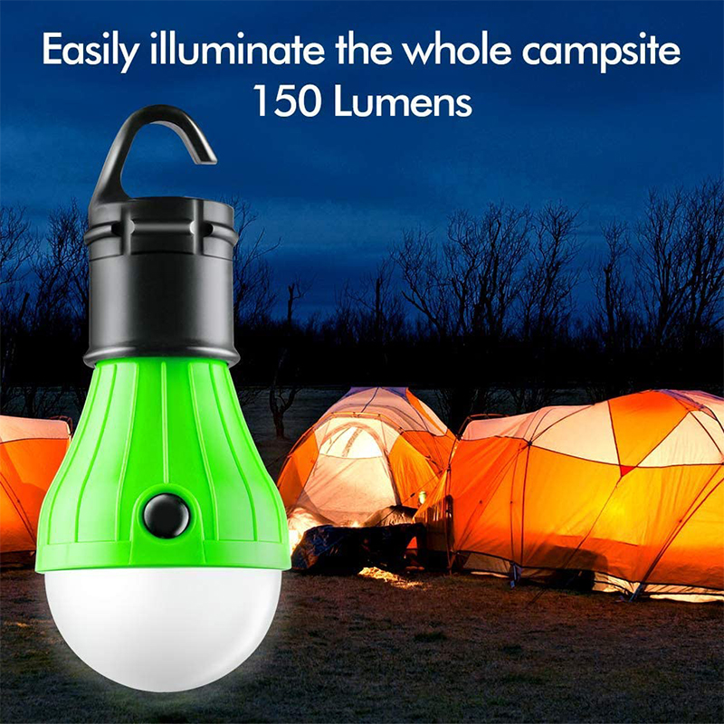 Lámpara de Carpa de Bombilla de Campamento LED Con Clip de Gancho Portátil Linterna Colgante Luz de Emergencia - Negro