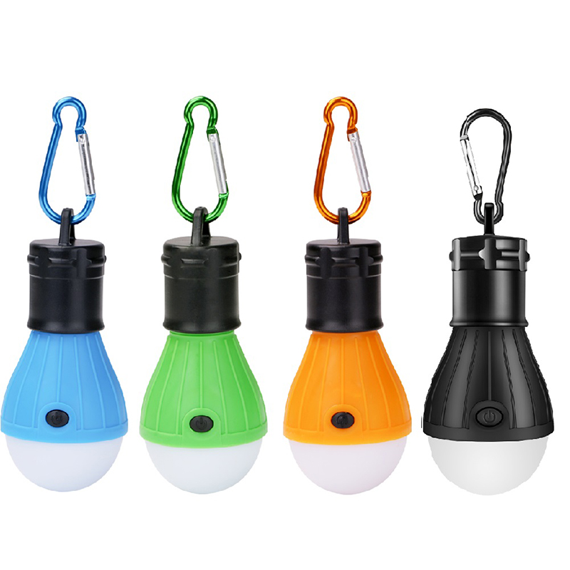 Lámpara de Carpa de Bombilla de Campamento LED Con Clip de Gancho Portátil Linterna Colgante Luz de Emergencia - Negro