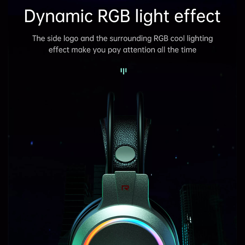 RGB Light PC Auriculares De Juego 7.1 Auriculares De Sonido De Sonido Envolvente Auriculares De Cancelación De Ruido Auriculares De Micrófono - Gris