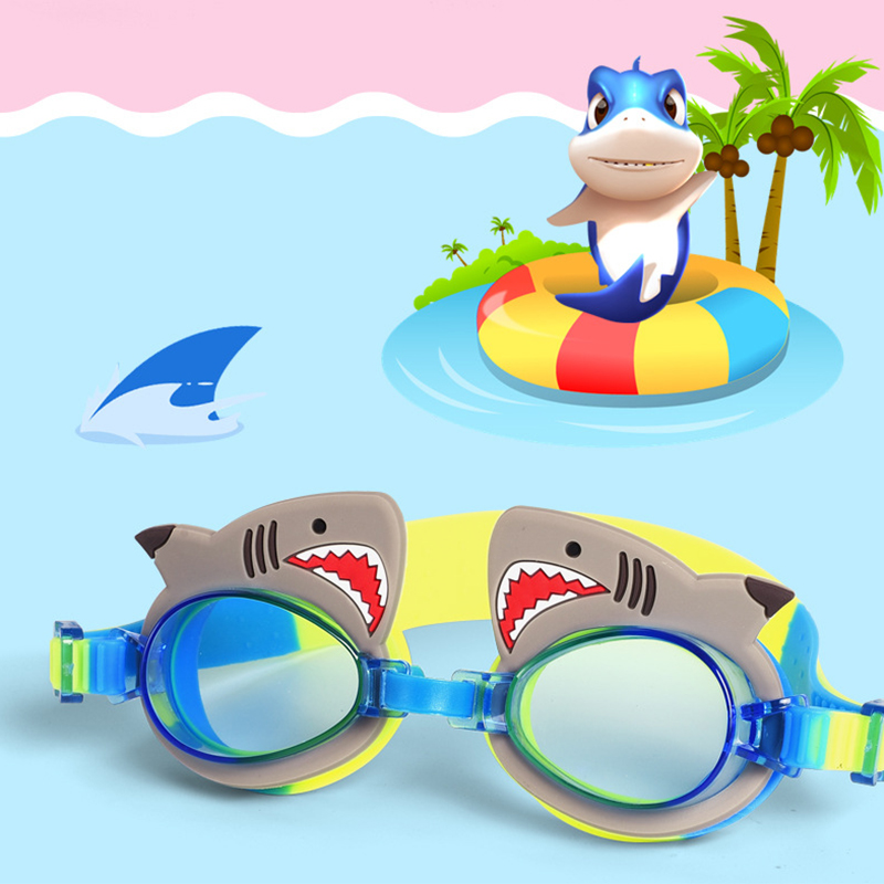 Lunettes De Natation Des Enfants Lunettes Antibrouillard Lens Clair Pour Les Enfants - Requin Gris