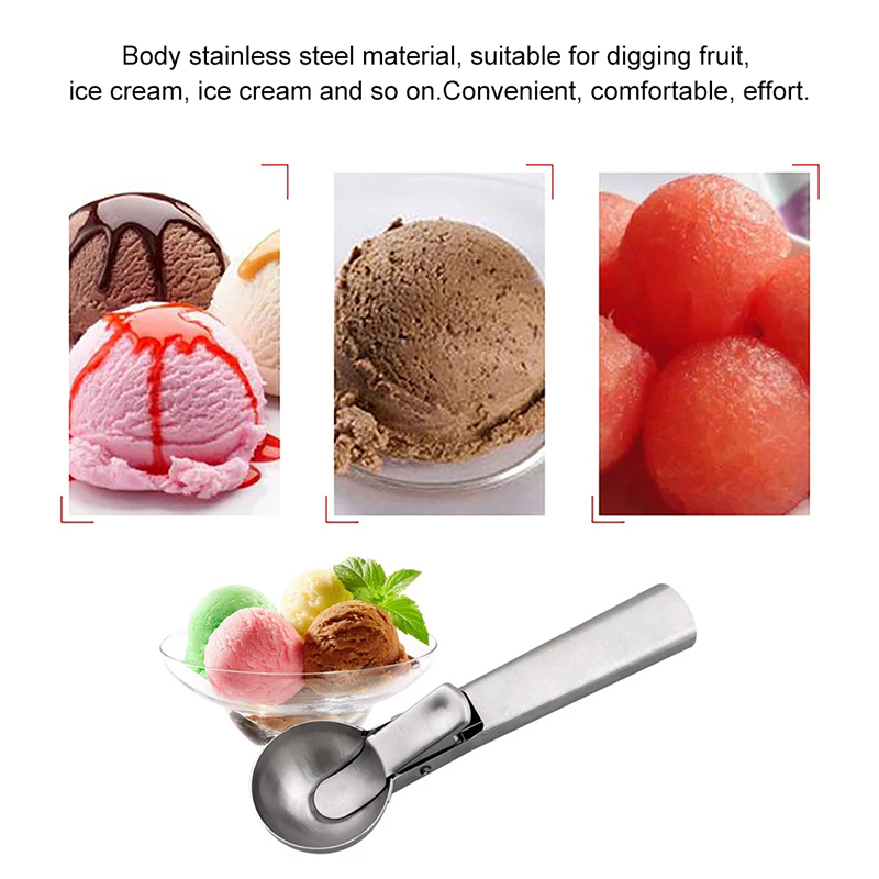 Cuillère Cuillère À Crème Glacée En Acier Inoxydable De 7 Pouces Cuillère À La Cuillère De La Melon D'eau DIPPER (sans Certificat FDA)