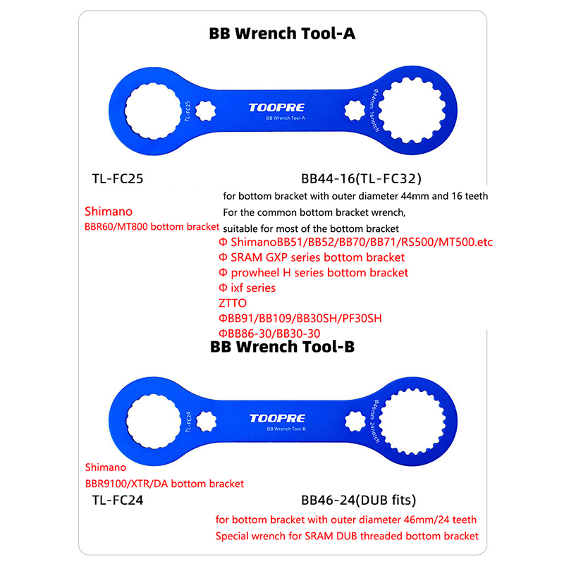Wholesale Toopre Wrench Mountain Bike Bicycle Bottom Bracket Removal Tool For Shimano Sram Ixf Dub Bsa30 Tl 01 From China Tvc Mall Com