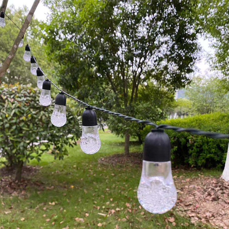 Luz de Cuerda Solar al Aire Libre Impermeable 8 Modos de Iluminación Lámpara de Luz de Jardín - Blanco/30 Luces