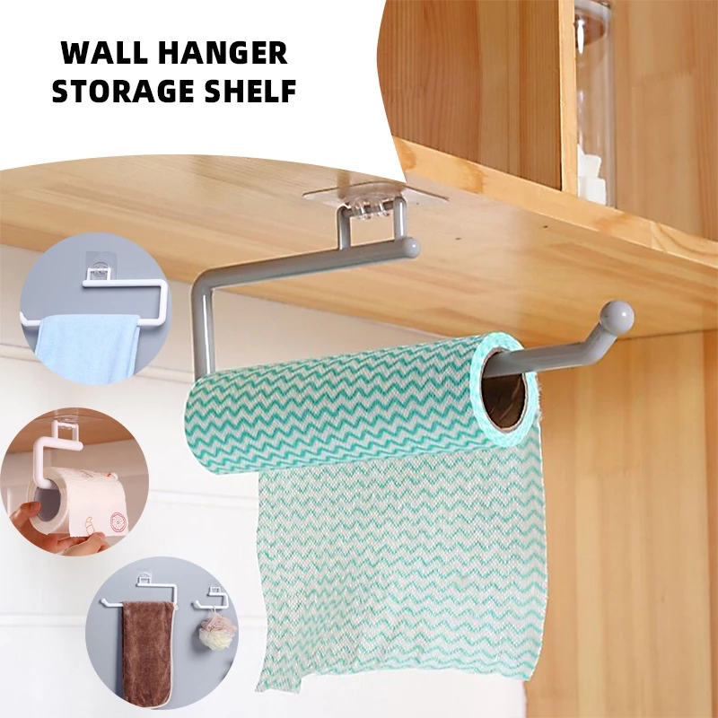 Grande Cocina Rollo Soporte de Papel de Papel Organizador de Almacenamiento de Toalleros Hanger - Blanco