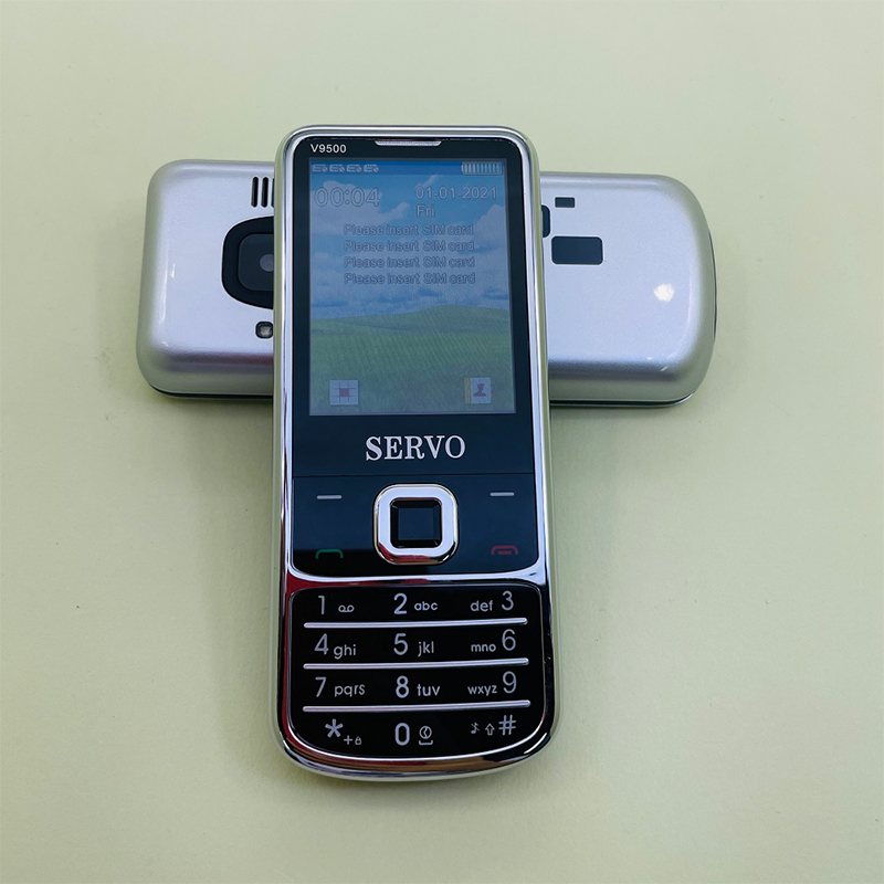 Servo V9500 Slots de Cartão SIM 4 Slots de Cartão SIM Slots Celular Speed ​​dial Recorder Cell Phone Celular - Chave de Prata/inglês