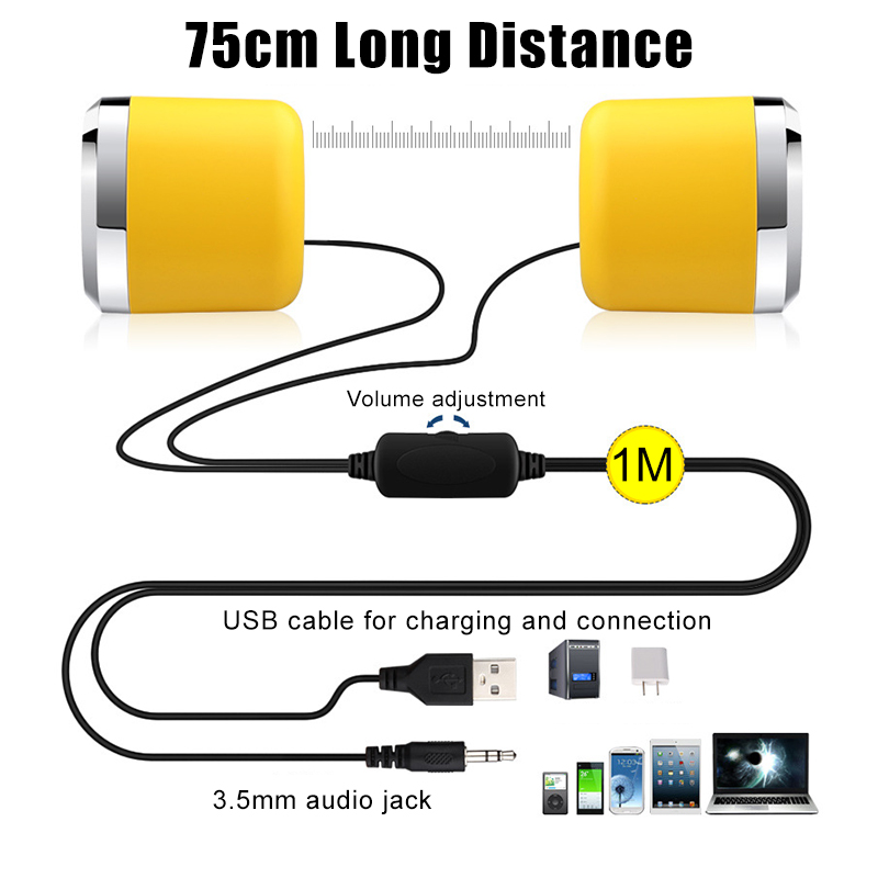 DX12 Mini USB -computerlautsprecher Multimedia Audio 3,5 mm Jack -lautsprecher Für PC -laptop - Schwarz