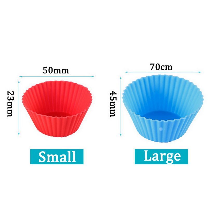 12 Pcs Reutilizável Alimentos De Silicone De Silicone De Silicone Cupcake Moffin Copos (sem BPA) - Rosa