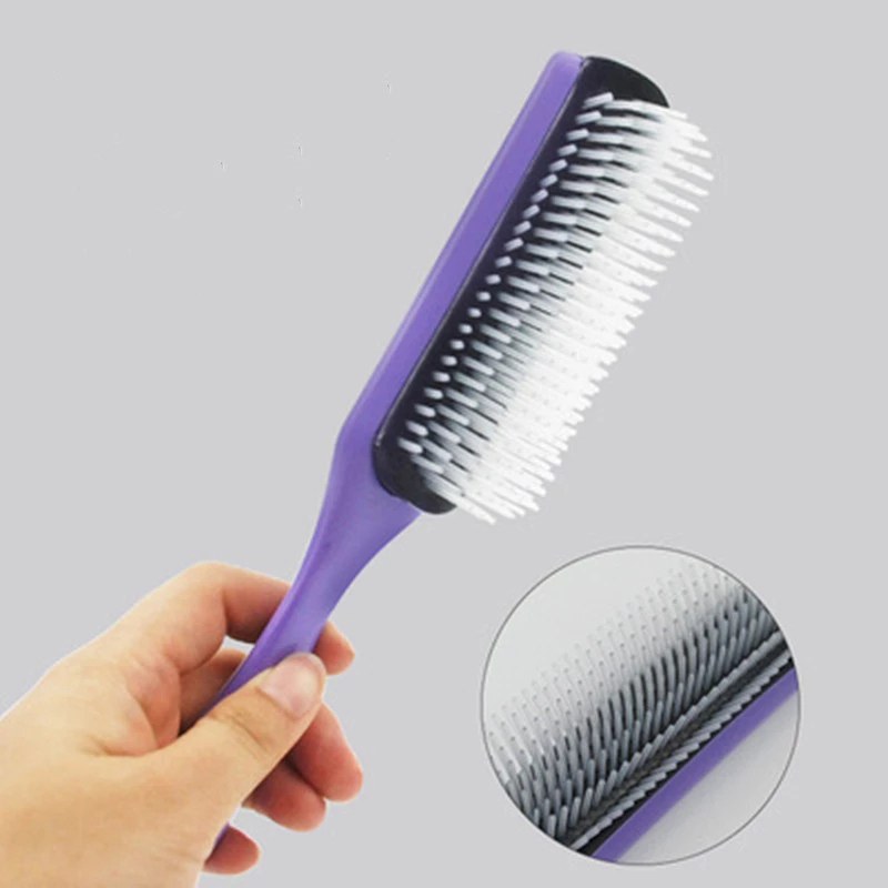 Pour Coiffure Bouclée Hair Confortable Peigne Séparant la Brosse de Mise en Forme - Rose