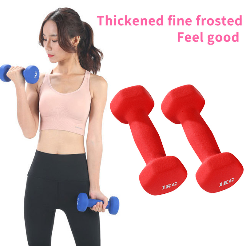 Fitness Dumbbell Home Exercício Braço de Mão Pilatos Halteres Para Crianças Femininas - Rosa/1 kg