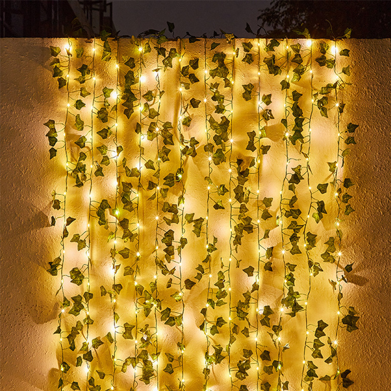 Per Decorazioni Per Matrimoni a Parete a Spago Solare Ivy String Light Foglia Artificiale Leggero Pianta Appesa - 5 Metri 50 Luci