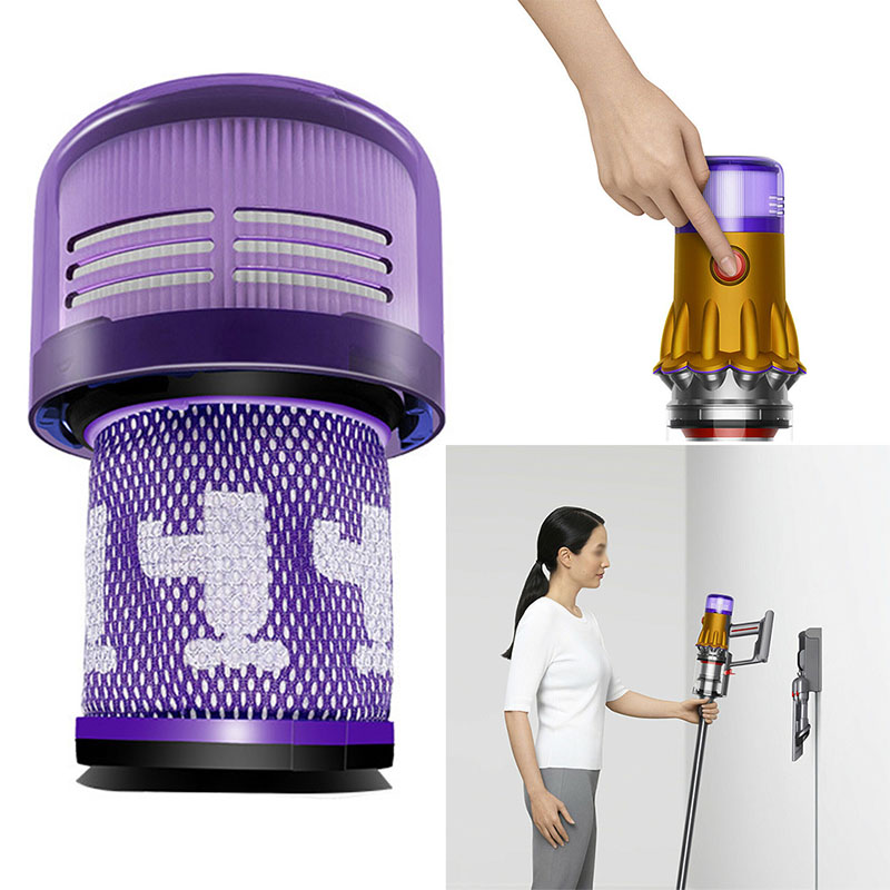 1 Pcs Reusable Vacuum Cleaner Filter for Dyson V12 Detect Slim 971517-01 Replacement Part - Purple