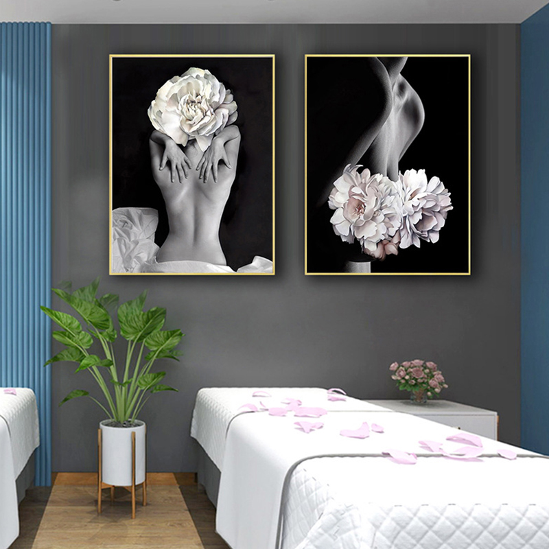 3pcs / Pack Women Women Flower Frameless Painting Wall Art Decor Decor Canvas - 10x15cm.