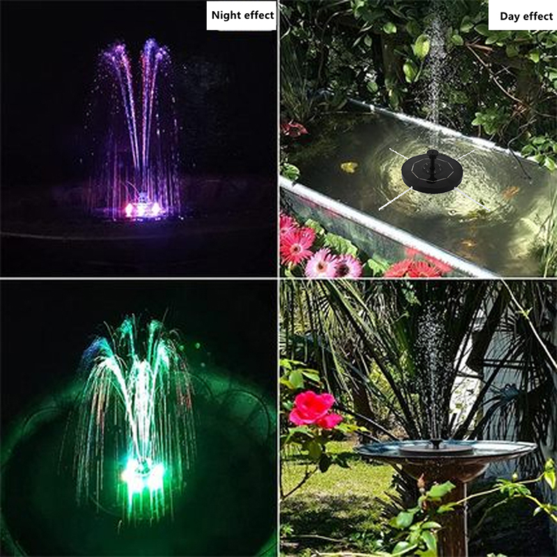 3,5 w Pompa Solare Pompa a Spazzole Motore Galleggiante Funga D'acqua Per Decorazione da Stagno da Giardino All'aperto - Con Ugelli Bianchi