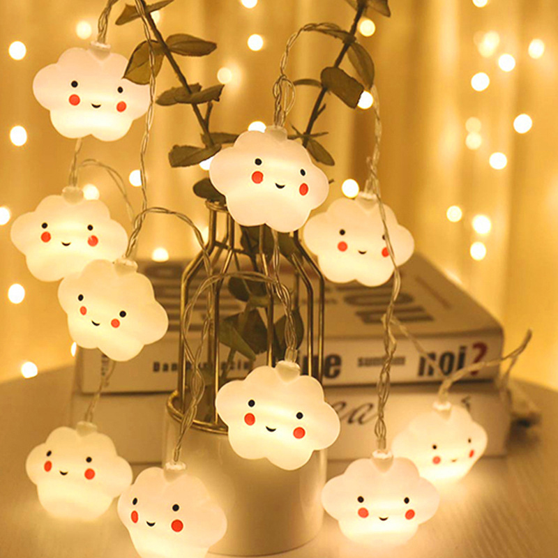 Indoor String Light for Kids Bedroom Christmas Tree Fairy Light Lamp New Year Garden Decoration - Smile Star/1.5m 10 Lights-2