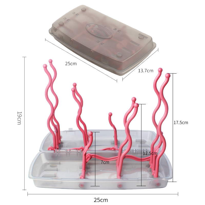 Smilebear Botty Bottle Secado Ratch Smilebear Smilebear Botty Botty Secador Polvo A Prueba De Polvo Soporte De Almacenamiento De Almacenamiento De Desagüe (sin FDA, Sin BPA) - Rosa
