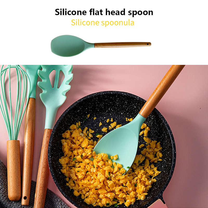 12 Pezzi/set Di Utensili Da Cucina In Silicone Kit Cucina Per Cucina Per Cucina Antiaderente Set Di Cucchiai Spatola (senza Certificazione FDA) - Rosa