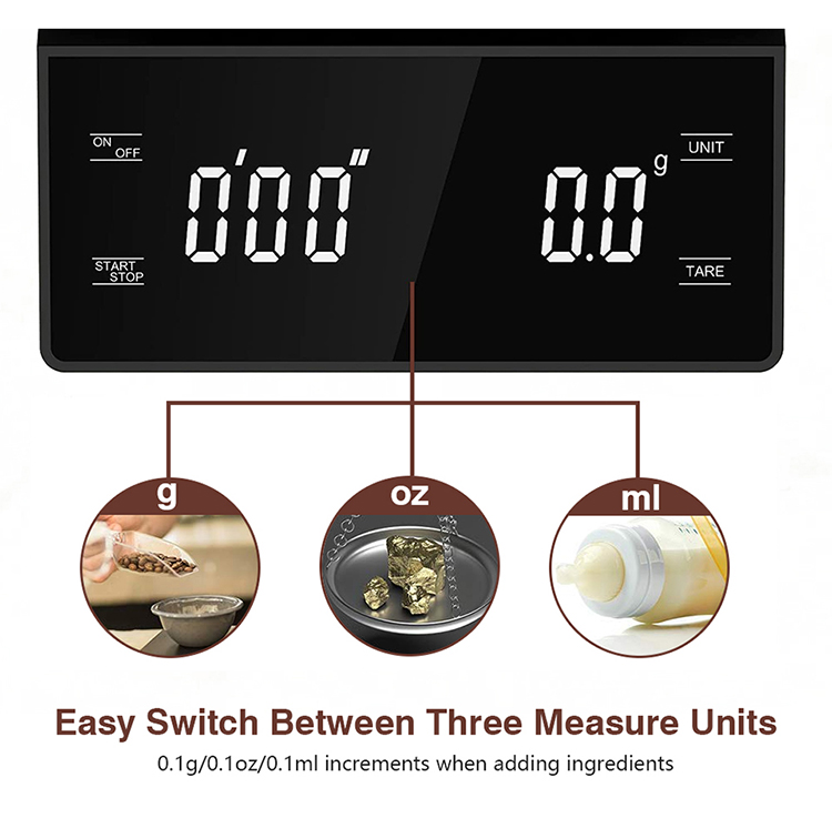 6002 2 kg / 0,1 g de Haute Précision de Café LED Avec Minuteur Pour la Cuisine de la Cuisine à L'échelle Électronique (pas de FDA)