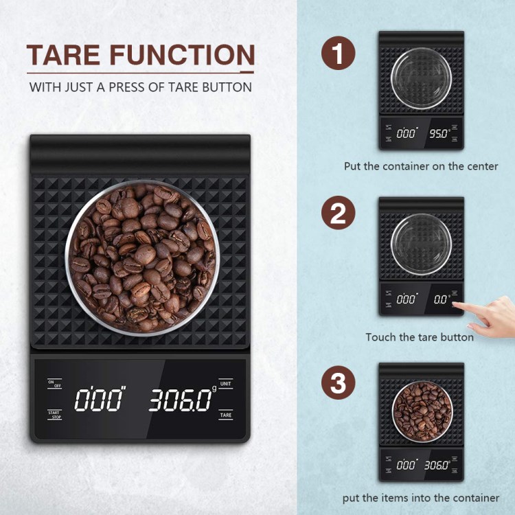 6002 2kg/0,1g de Alta Escala LED de Café Com Timer Para Fazer Café em Escala Eletrônica de Cozinha (sem FDA)